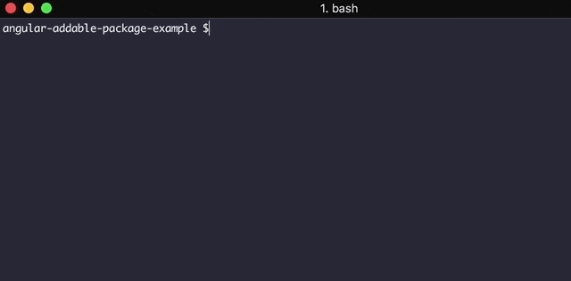 Installing our package using ng add