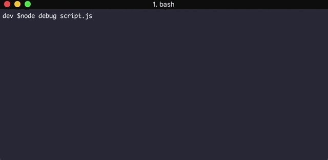 Demonstrating the native Node.js debugger