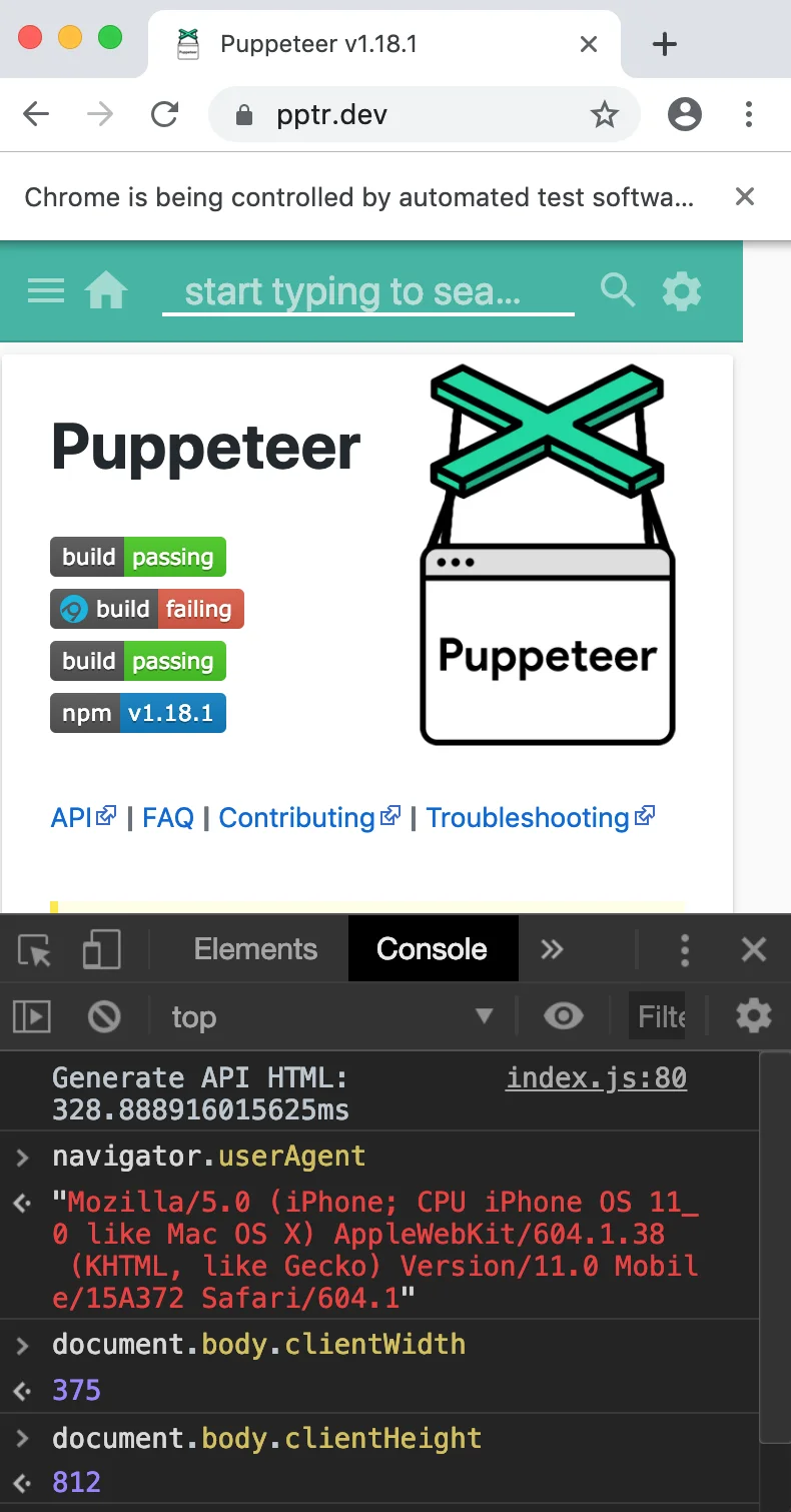Emulating an iPhone X
