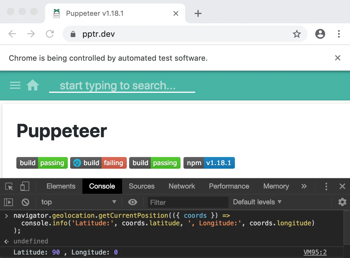 Changing the geolocation of the page
