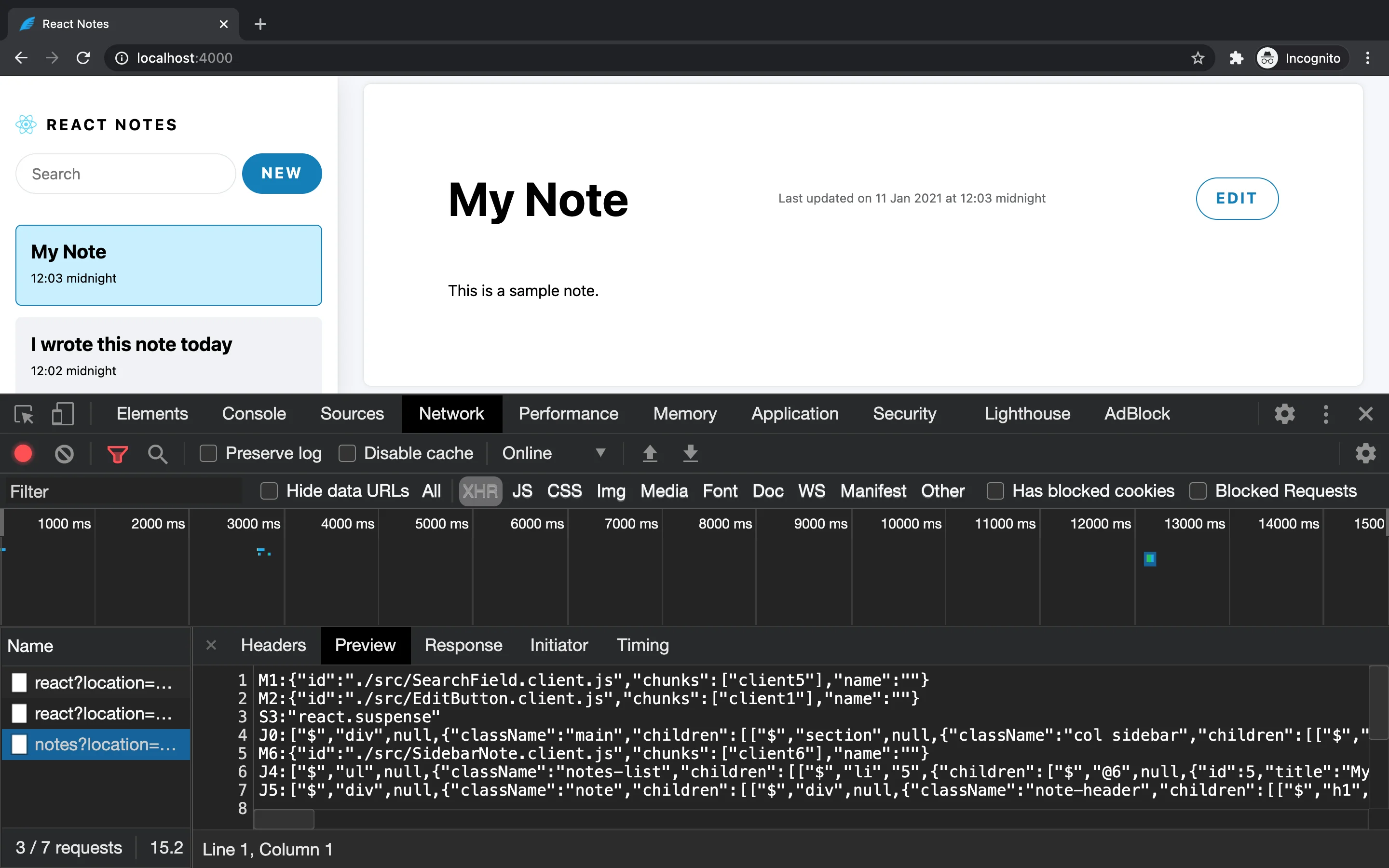 Server Component Rendered Result